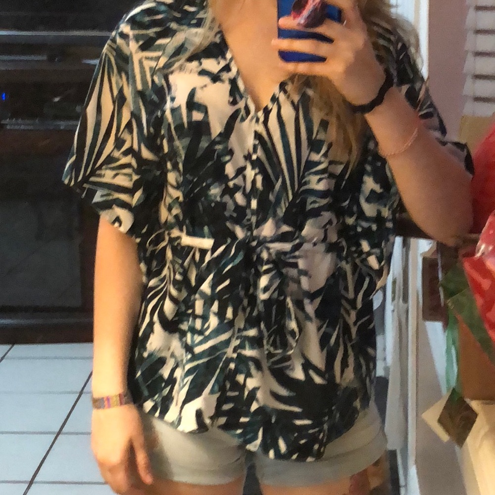 Kimono style tropical top
